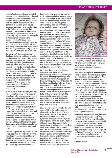 ECHO Newsletter Autumn 2009 - Evelina Children's Heart ...