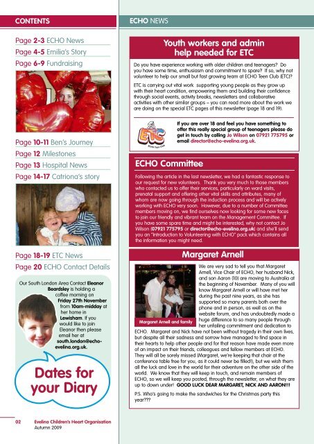 ECHO Newsletter Autumn 2009 - Evelina Children's Heart ...