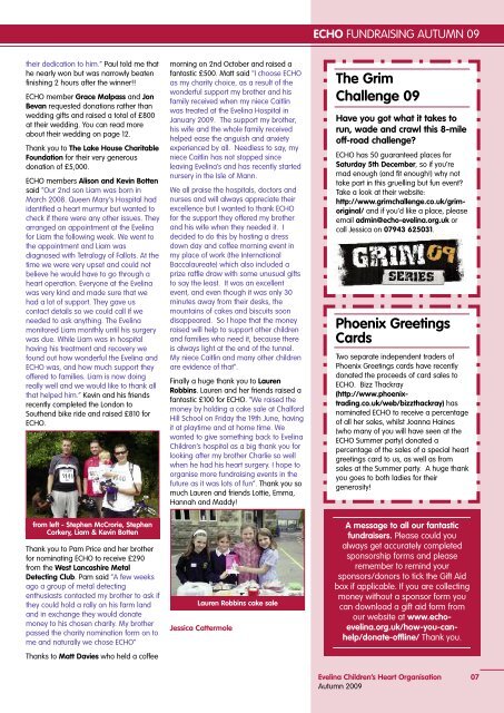 ECHO Newsletter Autumn 2009 - Evelina Children's Heart ...