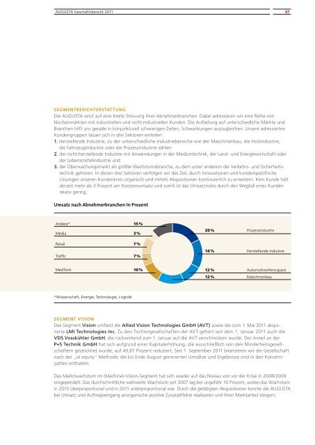 Konzern-Kapitalflussrechnung für das Geschäftsjahr 2011 - PresseBox