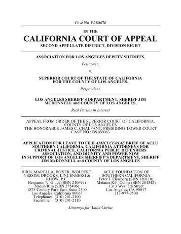 CALIFORNIA COURT OF APPEAL