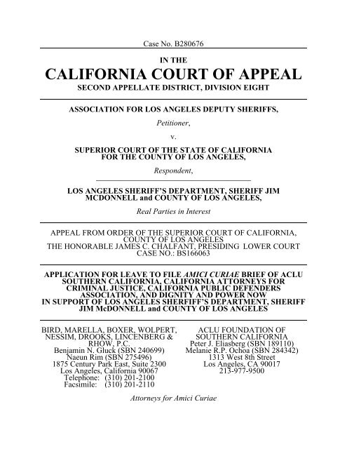 CALIFORNIA COURT OF APPEAL CALIFORNIA COURT OF APPEAL