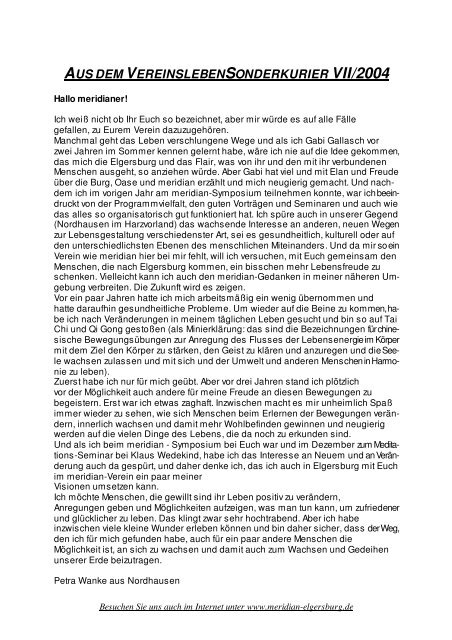 Kurier VII : 20041007094437_425014.pdf - meridian eV in Elgersburg