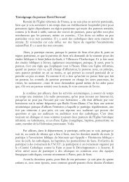 lire le témoignage du pasteur David Steward - Diocèse de Sens ...