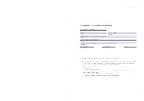 Praktikumsbericht Prozezessbezogene Ausbildung Ddc