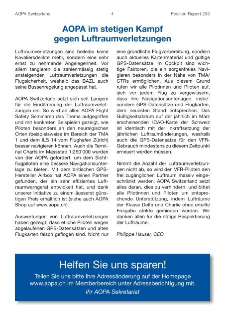 Info und Anmeldung - AOPA Switzerland