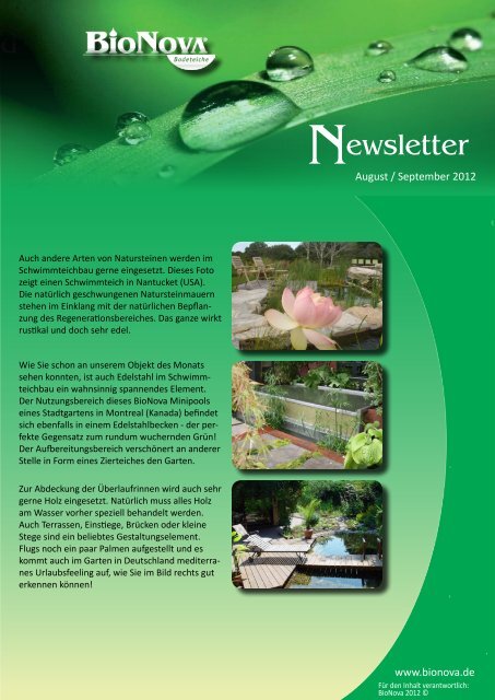 Newsletter August / September 2012 zum Download - BioNova