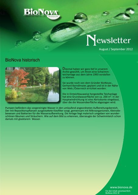 Newsletter August / September 2012 zum Download - BioNova