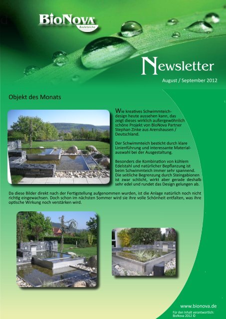 Newsletter August / September 2012 zum Download - BioNova