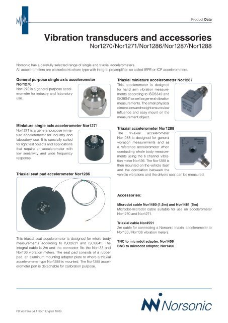 Vibration transducers and accessories