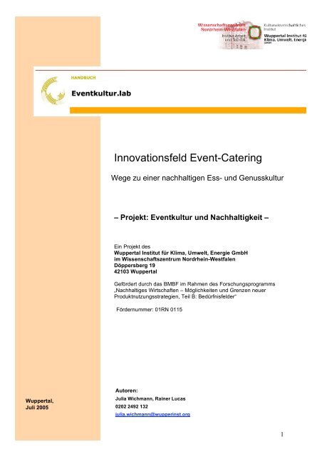 Innovationsfeld Event-Catering - Eventkultur.lab