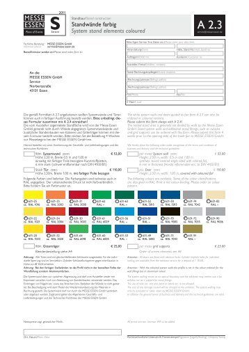 Standwände farbig System stand elements coloured - Metpack