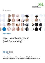 Dipl. Event Manager/-in (inkl. Sponsoring) - zB. Zentrum Bildung ...