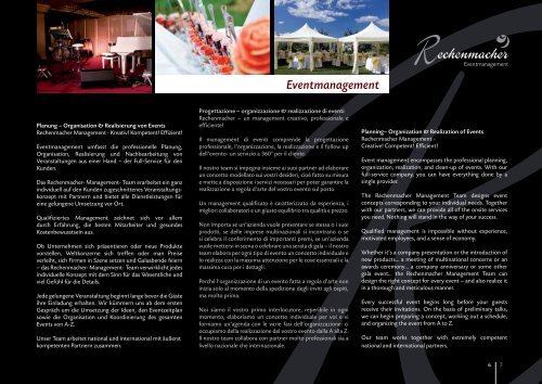 Catering | Eventmanagement | Exclusive - rechenmacher.it