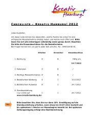 CHECKLISTE – KREATIV HAMBURG! 2012