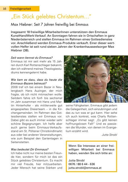 Rundbrief der Emmausgemeinschaft - Ausgabe 03|15