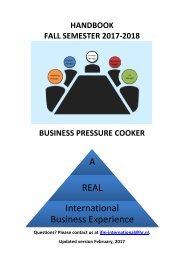 Course Handbook IBEX Pressure Cooker Fall 2017
