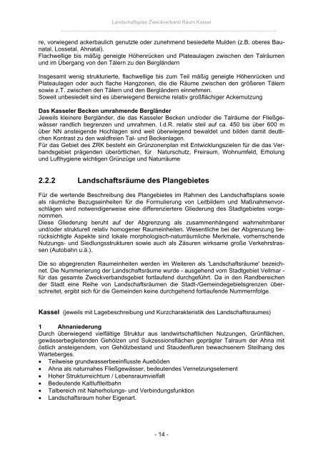 Landschaftsplan Zweckverband Raum Kassel