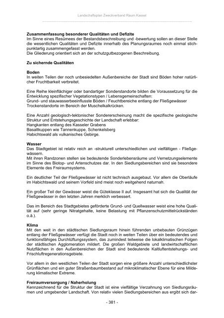 Landschaftsplan Zweckverband Raum Kassel