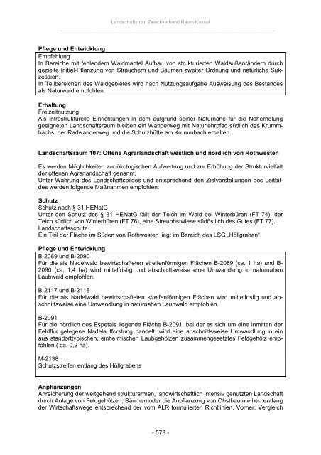 Landschaftsplan Zweckverband Raum Kassel