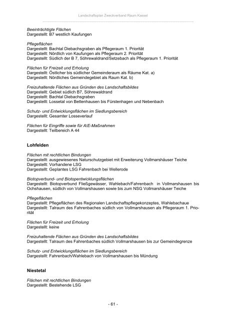 Landschaftsplan Zweckverband Raum Kassel