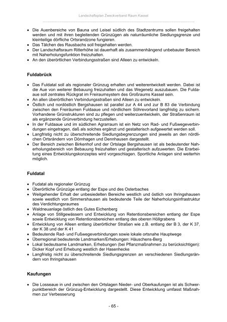 Landschaftsplan Zweckverband Raum Kassel