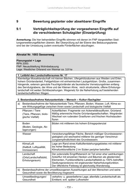 Landschaftsplan Zweckverband Raum Kassel