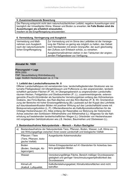 Landschaftsplan Zweckverband Raum Kassel