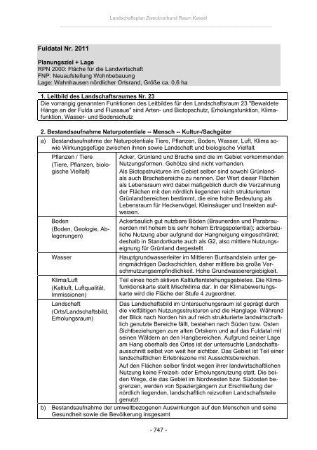 Landschaftsplan Zweckverband Raum Kassel