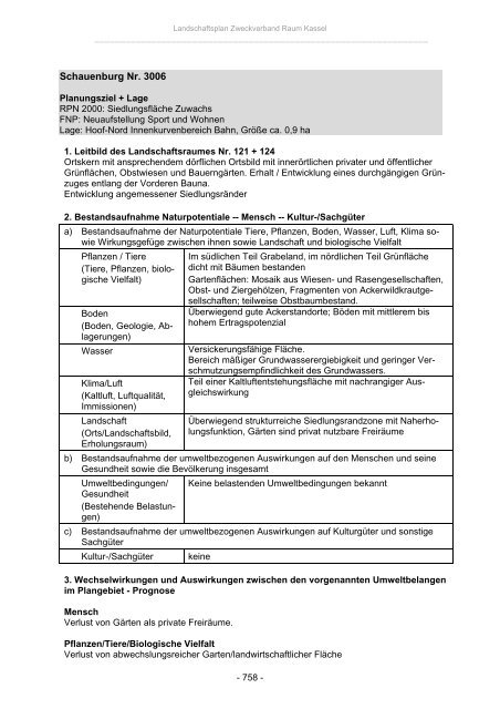 Landschaftsplan Zweckverband Raum Kassel