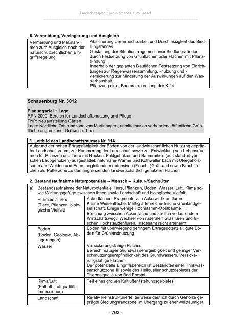 Landschaftsplan Zweckverband Raum Kassel