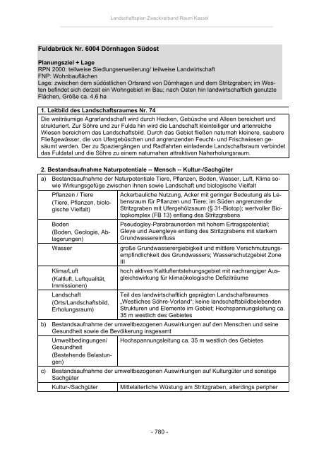 Landschaftsplan Zweckverband Raum Kassel