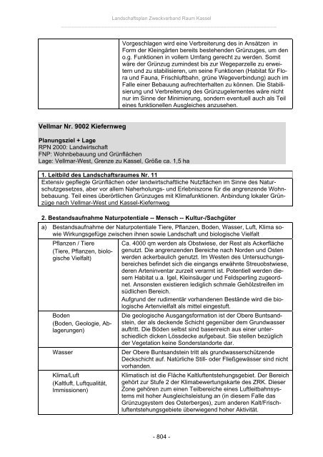 Landschaftsplan Zweckverband Raum Kassel