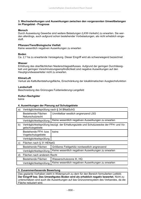 Landschaftsplan Zweckverband Raum Kassel