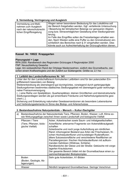 Landschaftsplan Zweckverband Raum Kassel