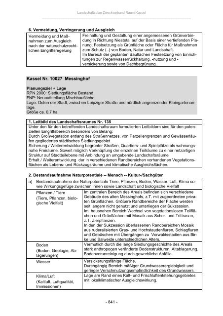 Landschaftsplan Zweckverband Raum Kassel