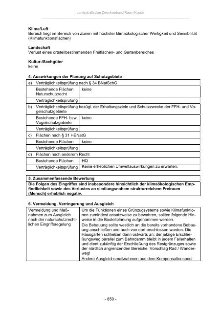 Landschaftsplan Zweckverband Raum Kassel