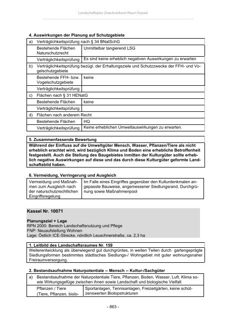 Landschaftsplan Zweckverband Raum Kassel