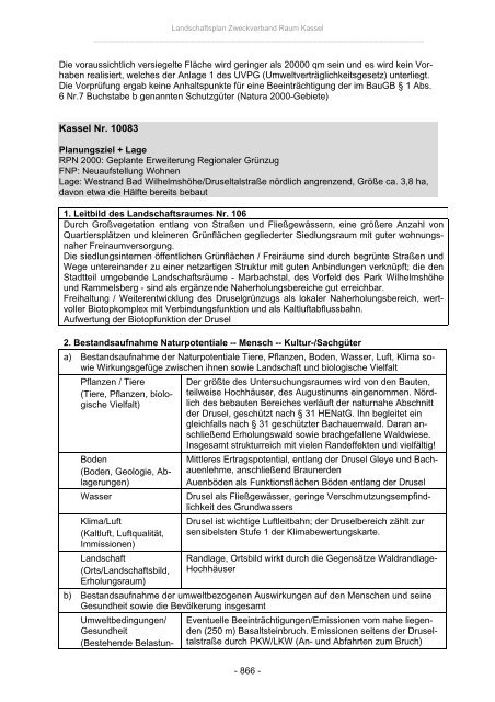 Landschaftsplan Zweckverband Raum Kassel