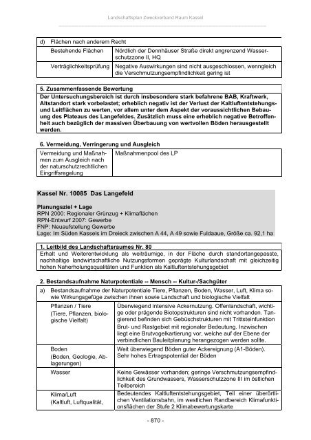 Landschaftsplan Zweckverband Raum Kassel