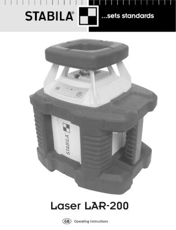 Operating modes: Main applications: Levelling - Stabila