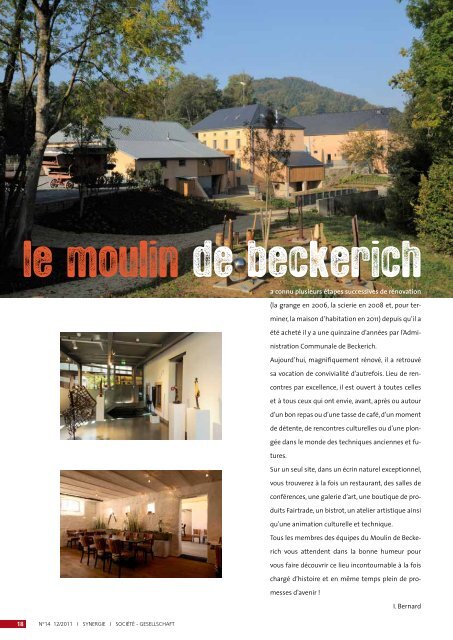 le moulin de beckerich - LEADER Luxemburg