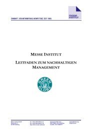 MESSE INSTITUT LEITFADEN ZUM NACHHALTIGEN MANAGEMENT