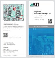 Programm Maschinenbautag 2012 - Fakultät für Maschinenbau - KIT
