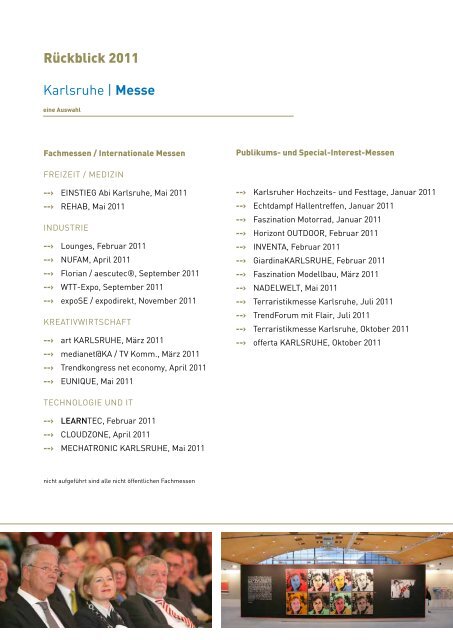 Fact-Sheet 2011 der Karlsruher Messe- und Kongress-GmbH