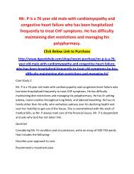 Mr. P is a 76 year old male with cardiomyopathy and congestive heart failure who has been hospitalized frequently to treat CHF symptoms. He has difficulty maintaining diet restrictions and managing his polypharmacy.