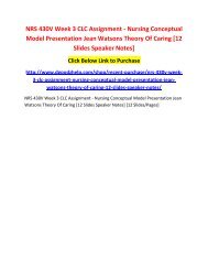 NRS 430V Week 3 CLC Assignment - Nursing Conceptual Model Presentation Jean Watsons Theory Of Caring [12 Slides Speaker Notes]
