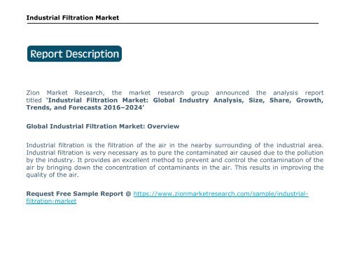 Industrial Filtration Market, 2016–2024