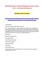 NRS-410V Module 5 Disease Management Case scenario - Mr. C., a 32-year-old single man