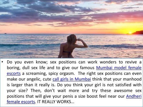 Make Our Mumbai Model Escorts Feel Your THING Bigger